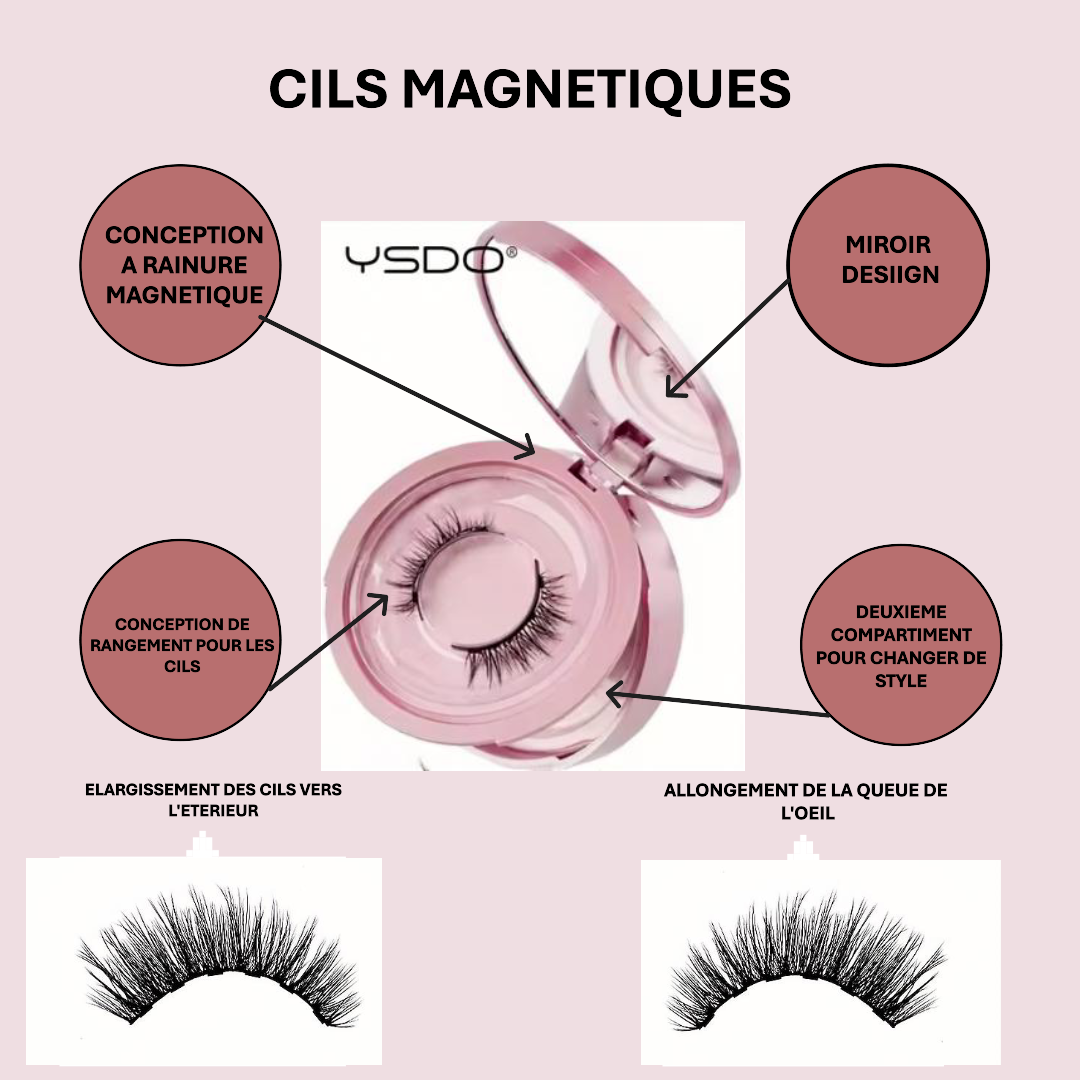 Faux cils magnétiques naturels et longs