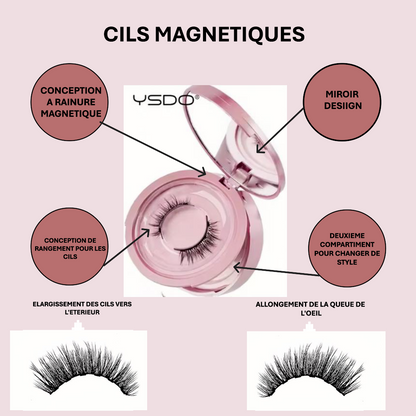 Faux cils magnétiques naturels et longs