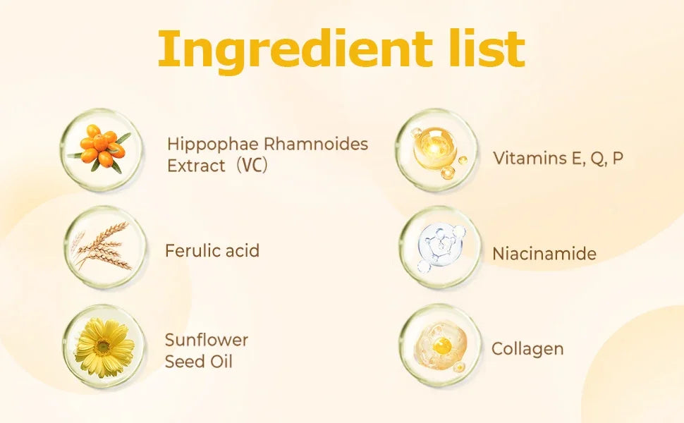 hydratant pour le visage à capsule dorée de vitamine C profonde, protection antioxydante, soins légers quotidiens pour la peau