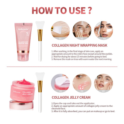 Pack Duo Soin au Collagène - Masque de Nuit + Gelée Crème Hydratante