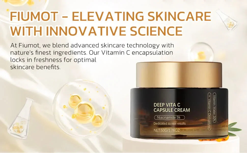 hydratant pour le visage à capsule dorée de vitamine C profonde, protection antioxydante, soins légers quotidiens pour la peau