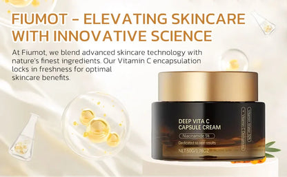 hydratant pour le visage à capsule dorée de vitamine C profonde, protection antioxydante, soins légers quotidiens pour la peau