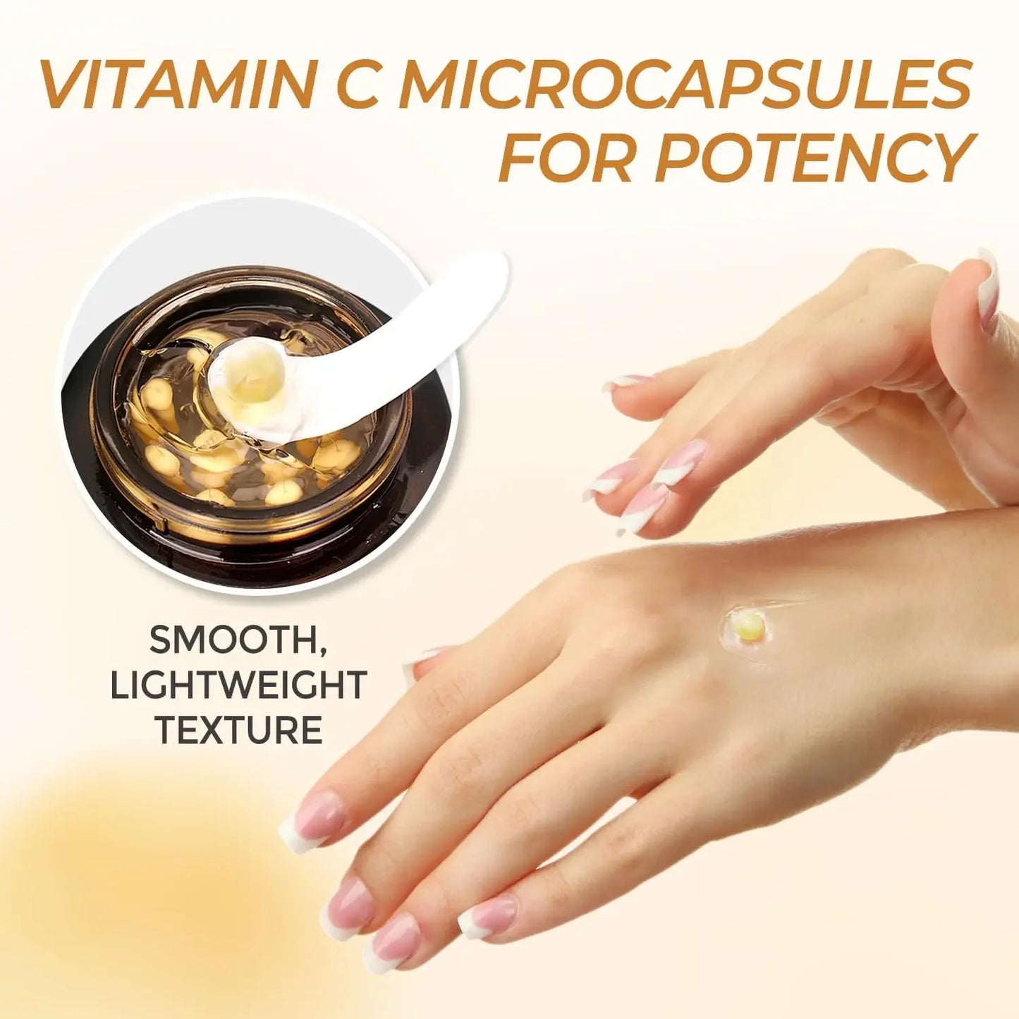 hydratant pour le visage à capsule dorée de vitamine C profonde, protection antioxydante, soins légers quotidiens pour la peau