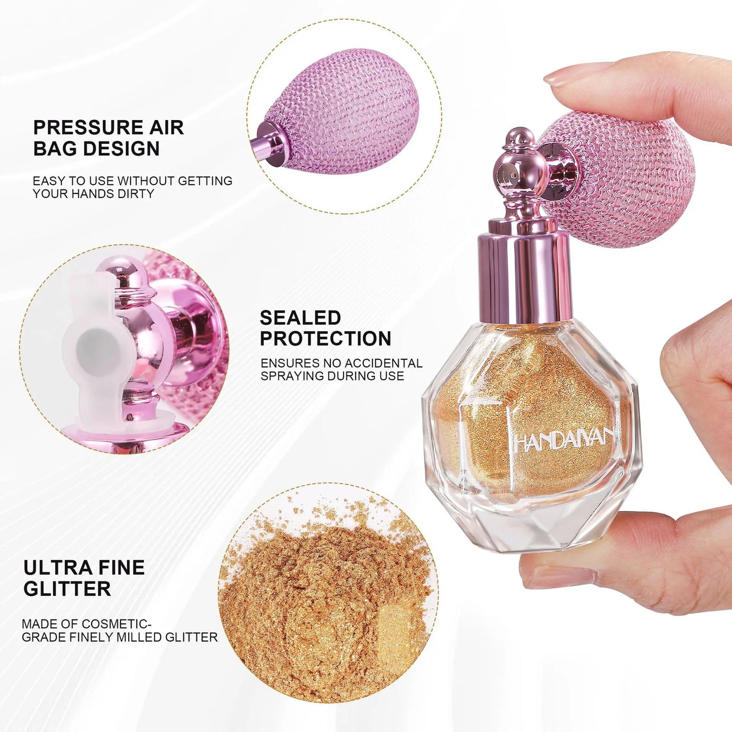 Spray Paillettes Diamant HANDAIYAN - Illuminateur Corps & Visage