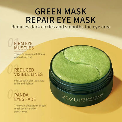 Patchs Yeux Avocat & Or – Hydratants, Raffermissants, Anti-Rides et Anti-Cernes pour Améliorer les Poches sous les Yeux”