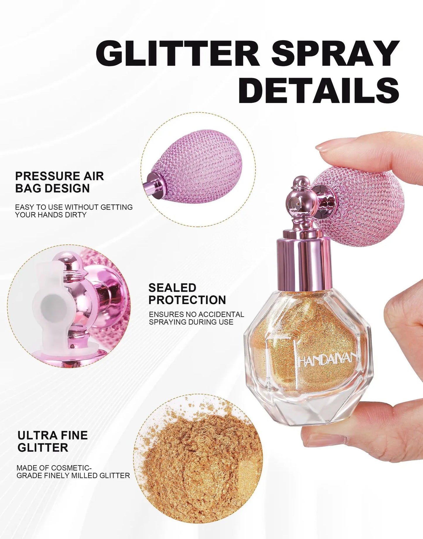 Spray Paillettes Diamant HANDAIYAN - Illuminateur Corps & Visage