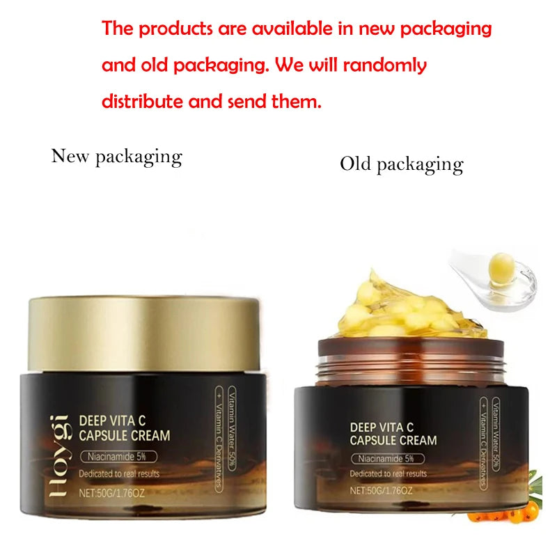 hydratant pour le visage à capsule dorée de vitamine C profonde, protection antioxydante, soins légers quotidiens pour la peau