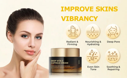 hydratant pour le visage à capsule dorée de vitamine C profonde, protection antioxydante, soins légers quotidiens pour la peau