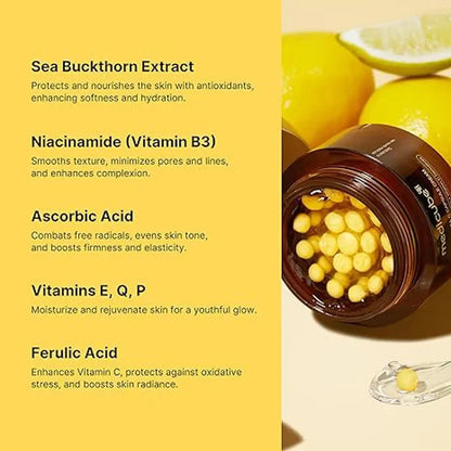 hydratant pour le visage à capsule dorée de vitamine C profonde, protection antioxydante, soins légers quotidiens pour la peau