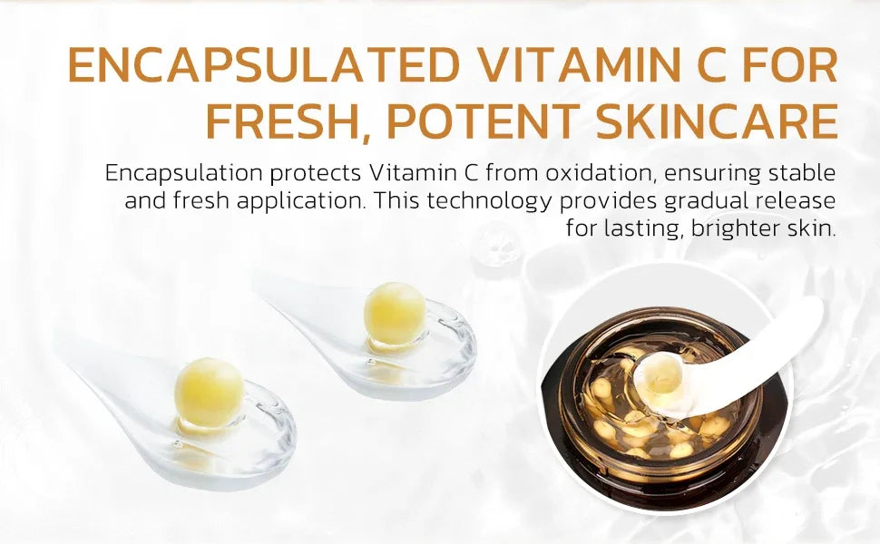hydratant pour le visage à capsule dorée de vitamine C profonde, protection antioxydante, soins légers quotidiens pour la peau