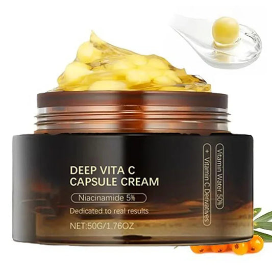 hydratant pour le visage à capsule dorée de vitamine C profonde, protection antioxydante, soins légers quotidiens pour la peau