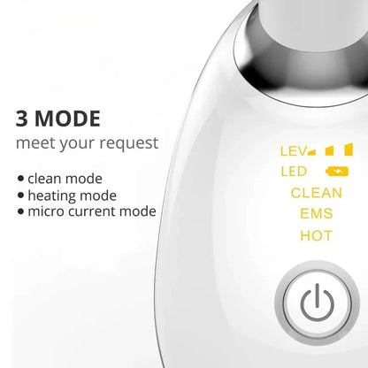 Appareil de beauté EMS 7 couleurs, appareil de massage pour lifting du visage et le cou, anti-rides, LED photonique, raffermissement de la peau, massage facial