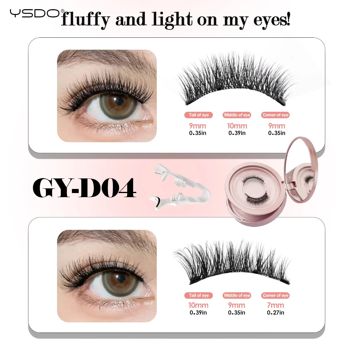 Faux cils magnétiques naturels et longs