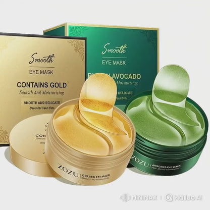 Patchs Yeux Avocat & Or – Hydratants, Raffermissants, Anti-Rides et Anti-Cernes pour Améliorer les Poches sous les Yeux”