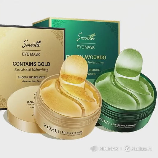 Patchs Yeux Avocat & Or – Hydratants, Raffermissants, Anti-Rides et Anti-Cernes pour Améliorer les Poches sous les Yeux”